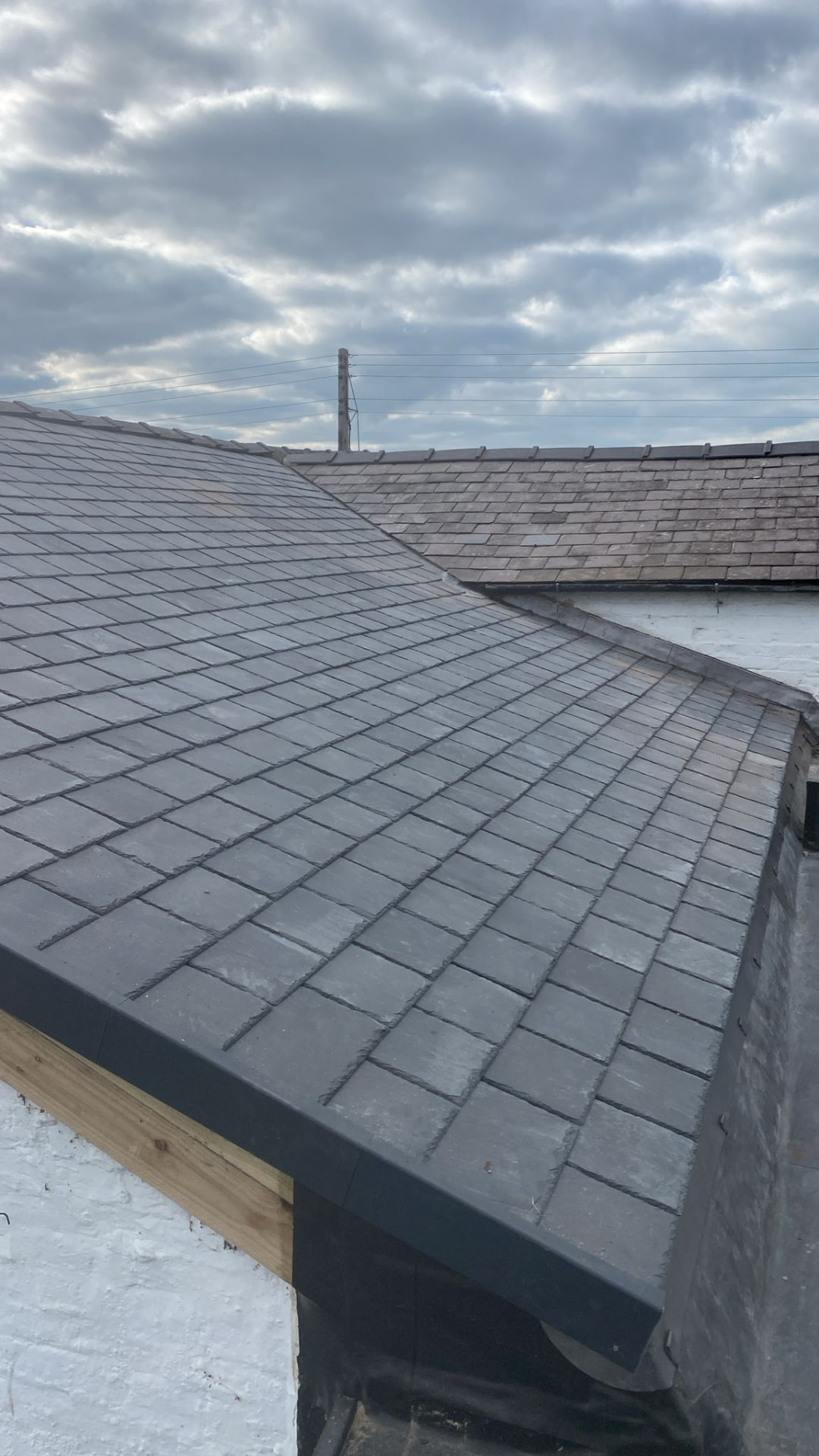 New Welsh slate roof covering completed on a North Wales property